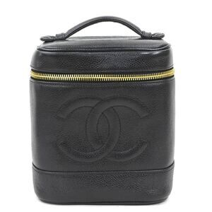 CHANEL Black Caviar Leather Vanity Bag
